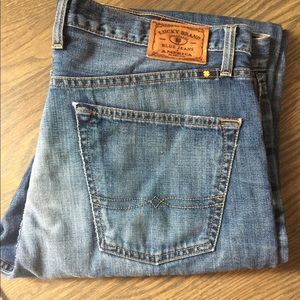 Men’s Lucky Denim jeans 121 Heritage Slim distressed 36 x 34